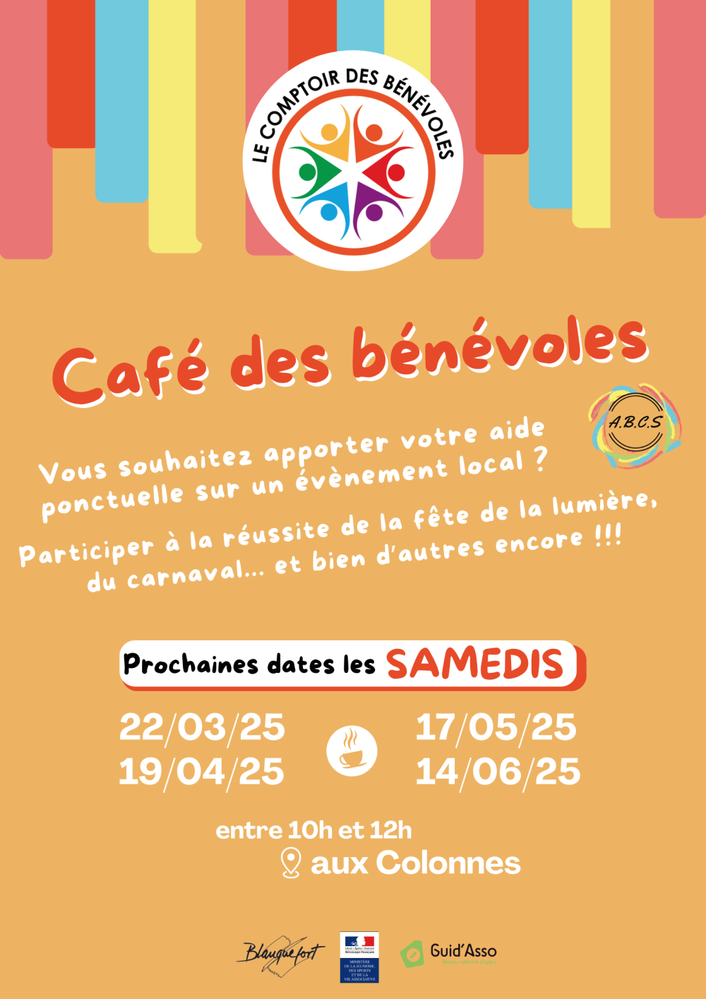 Affiche café des bénévoles mars à juin 2025