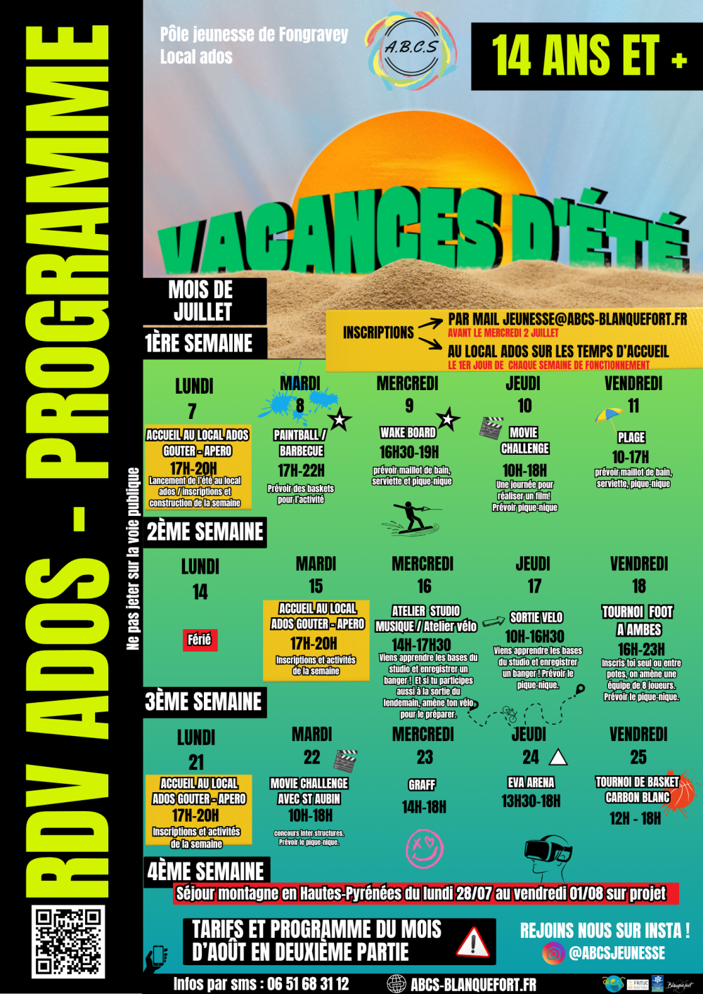 14 ans et + - Programme ados