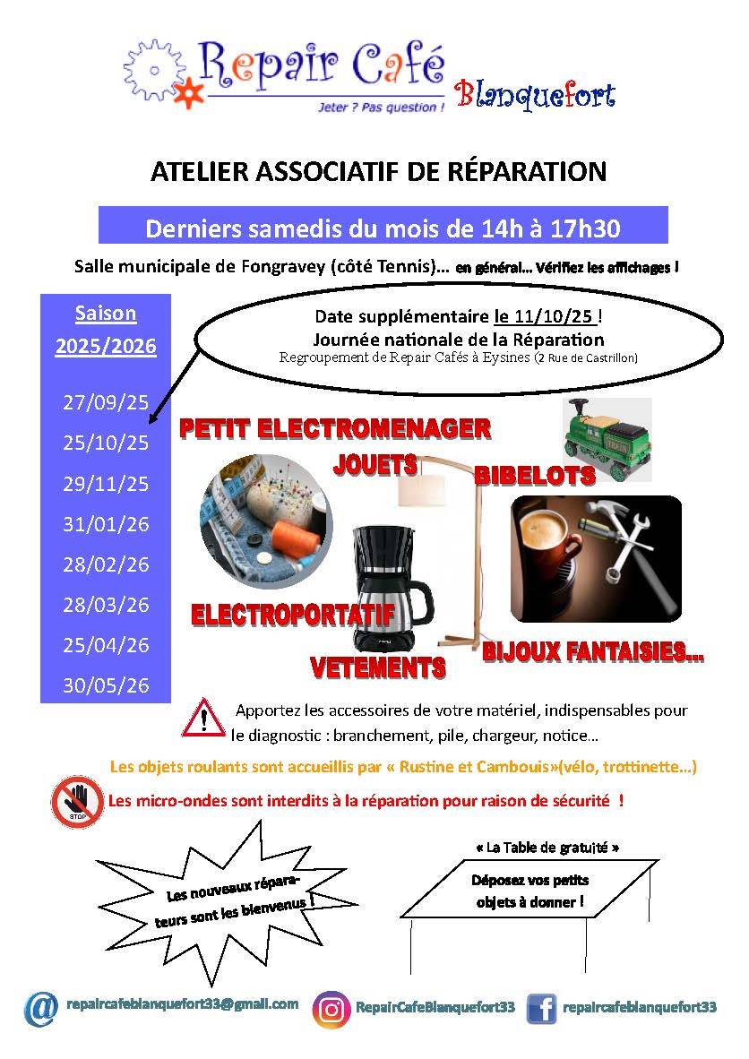 Atelier associatif du Repair Café