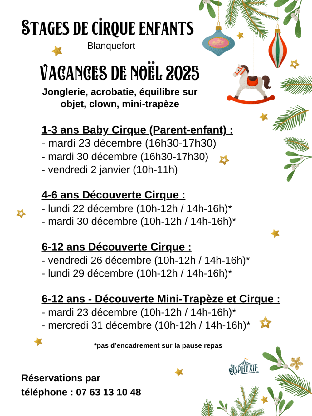 noël stages 2025