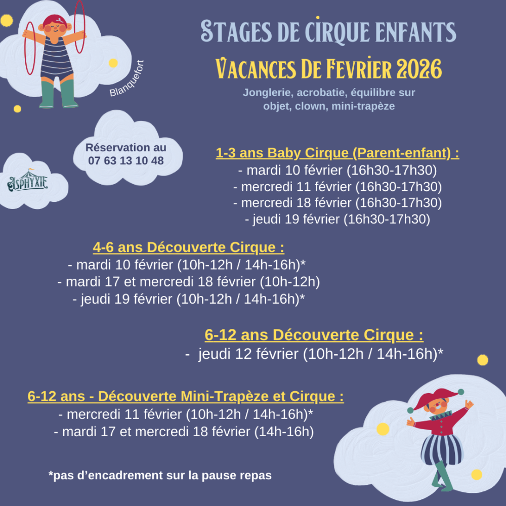 stages février 2026 asphyxie ABCS